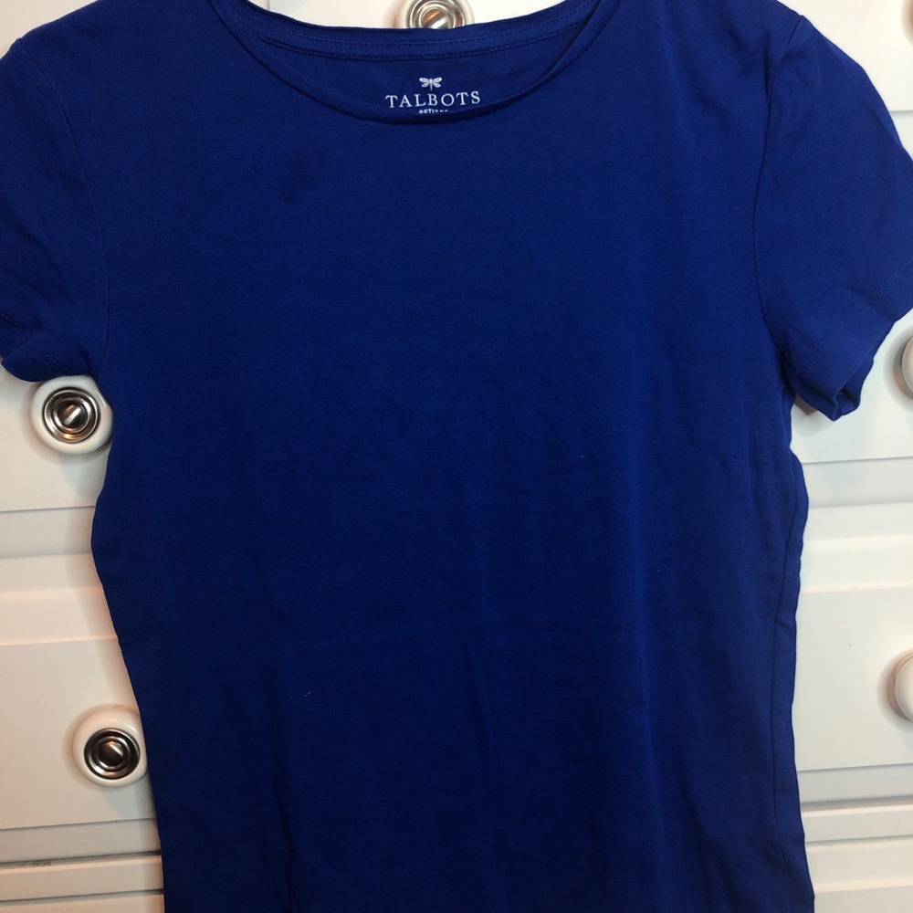 talbots electric blue t shirt